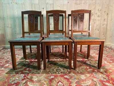 Series of 6 Art Deco chairs