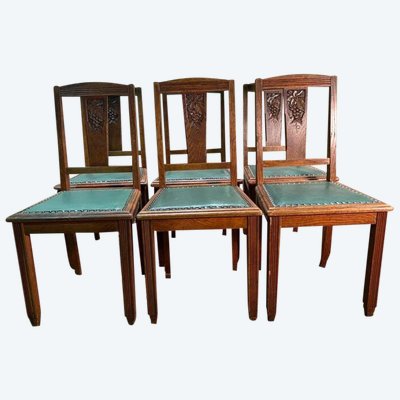 Series of 6 Art Deco chairs