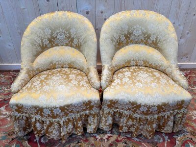 Pair of toad armchairs