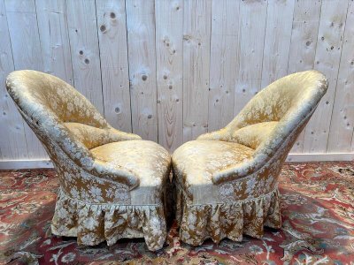 Pair of toad armchairs