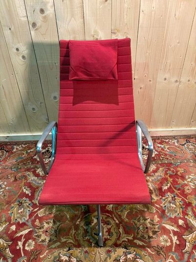 Fauteuil et ottoman Bauhaus de Charles Eames en aluminium 