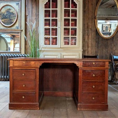 Desk with leather top