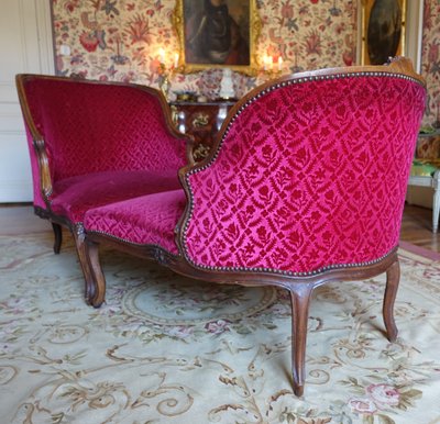 Broken Duchess - Chaise longue in velluto stropicciato stile Luigi XV, Manufacture Bonvallet