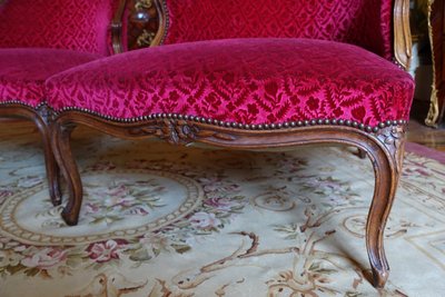 Broken Duchess - Chaise longue in velluto stropicciato stile Luigi XV, Manufacture Bonvallet