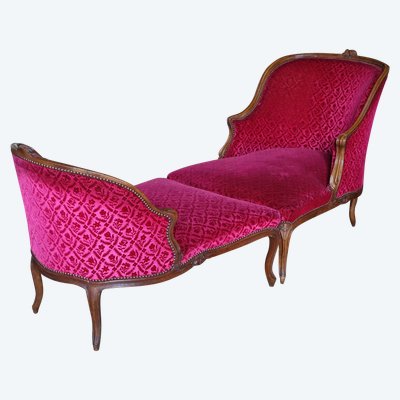 Broken Duchess - Chaise longue in velluto stropicciato stile Luigi XV, Manufacture Bonvallet