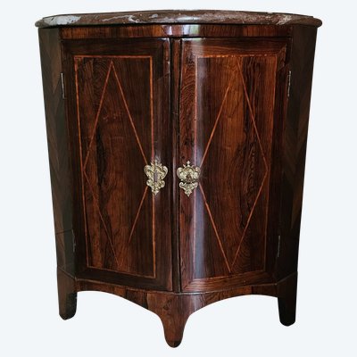 18th century Regency corner cupboard in veneered wood