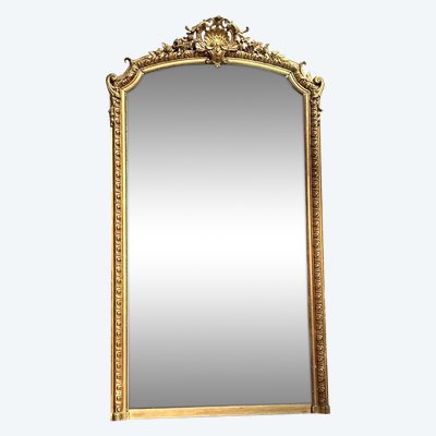 Louis XV Style Trumeau in Gilding, Mercury Mirror