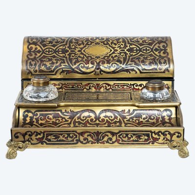 Antique Napoleon III inkwell in noble materials. France 19th century.