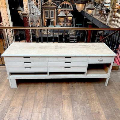 Chest of drawers with stained glass window