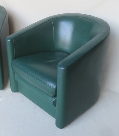 Pair of leather armchairs, 20th century.