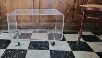 David Lange Plexiglas Coffee Table / Serving Trolley