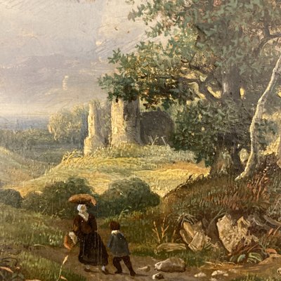 Painting of people in a landscape 19th century