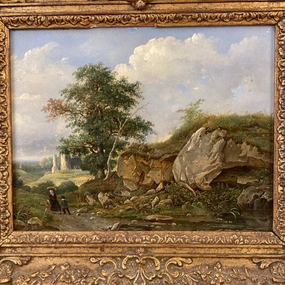 Painting of people in a landscape 19th century