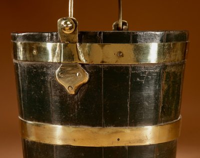 Brass bound oak bucket, Dutch 19th century.