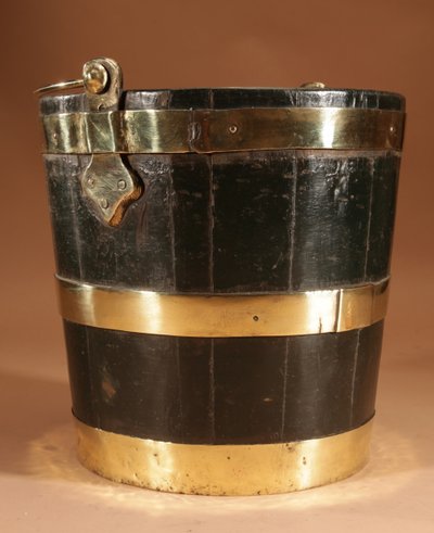 Brass bound oak bucket, Dutch 19th century.