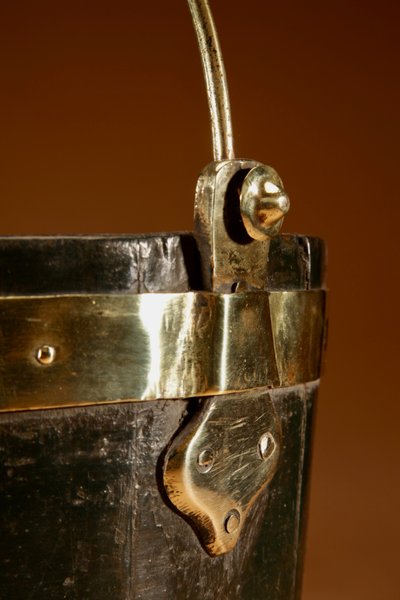 Brass bound oak bucket, Dutch 19th century.