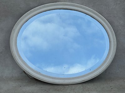 Painted oval mirror