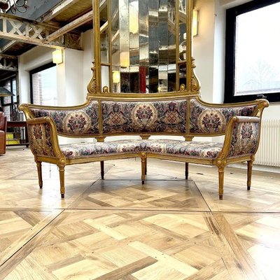 Napoleon III Corner Bench in Gilded Wood