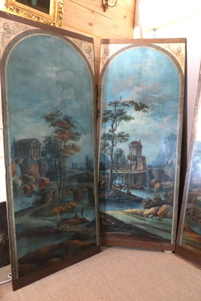 Set of six painted panels (2.60m high) early 19th century