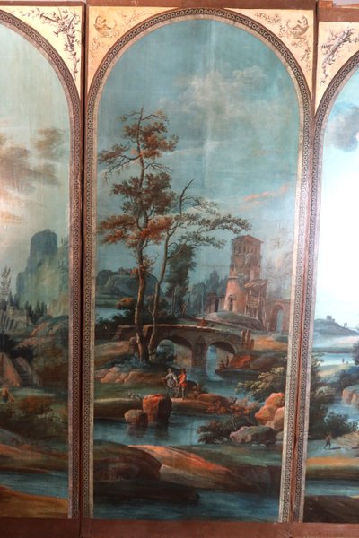 Set of six painted panels (2.60m high) early 19th century