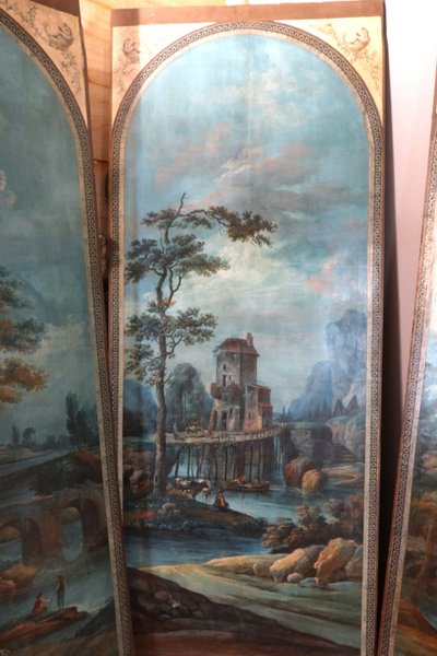 Set of six painted panels (2.60m high) early 19th century