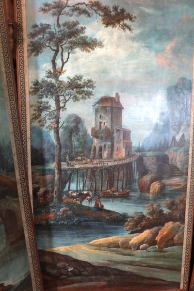 Set of six painted panels (2.60m high) early 19th century