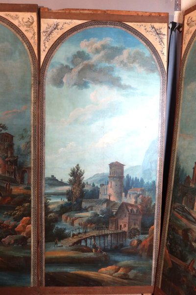 Set of six painted panels (2.60m high) early 19th century