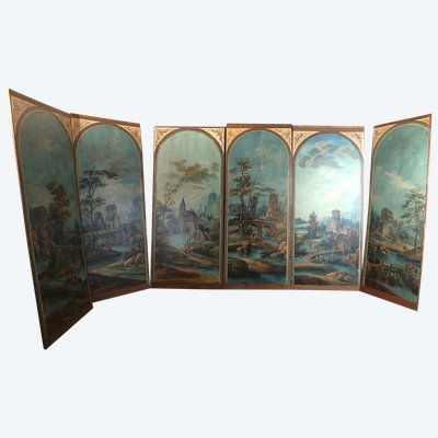 Set of six painted panels (2.60m high) early 19th century