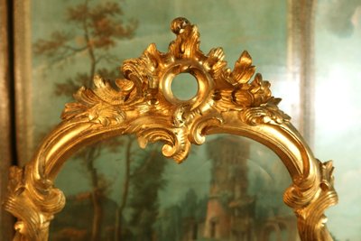 Louis XV style gilded wooden screen, 19th century