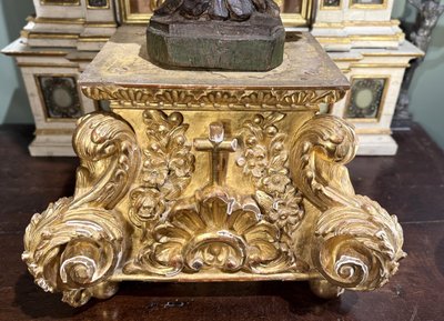 Gilded Wooden Church Base - 18th Century