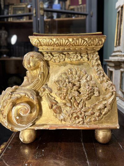 Gilded Wooden Church Base - 18th Century