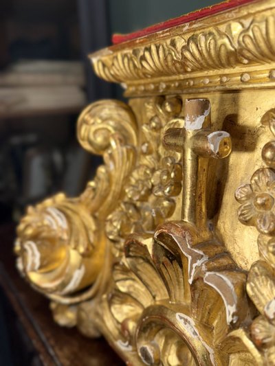 Gilded Wooden Church Base - 18th Century