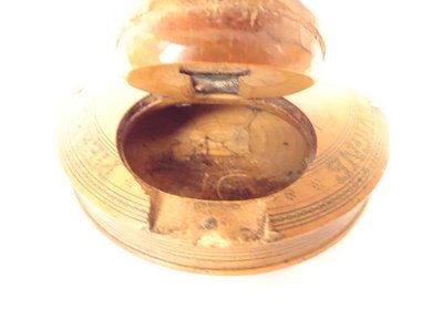 Lenticular Snuffbox Boxwood Stone Raye Sellier Vieillevigne 1868 19th Century