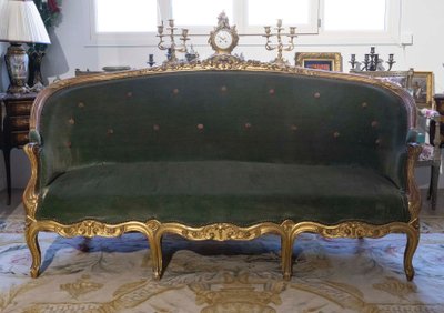 A Carved and Gilded Wood Salon Suite, Late 19th Century