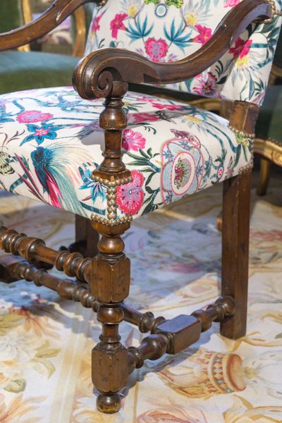 A Pair of Louis XIII Style Armchairs, 18th Century