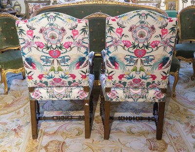 A Pair of Louis XIII Style Armchairs, 18th Century