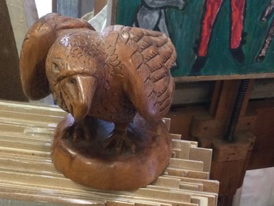 Carved wooden bird of prey