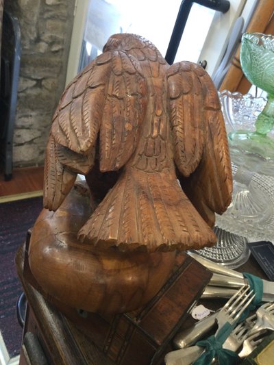 Carved wooden bird of prey