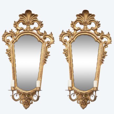 Pair of antique Venetian mirrors, 19th century.