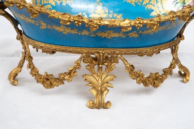 Antique Napoleon III Gilt Bronze Centerpiece from Sevres. France 19th Century.