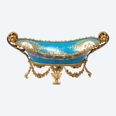 Antique Napoleon III Gilt Bronze Centerpiece from Sevres. France 19th Century.