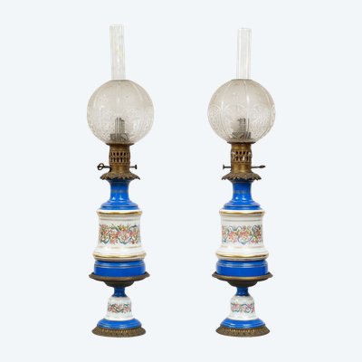 Pair of Porcelain Lamps France 19th Century.