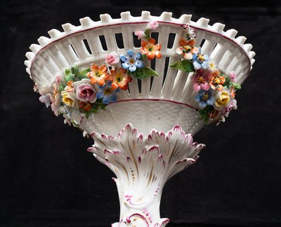 Antique polychrome Sèvres porcelain centerpiece, 20th century.