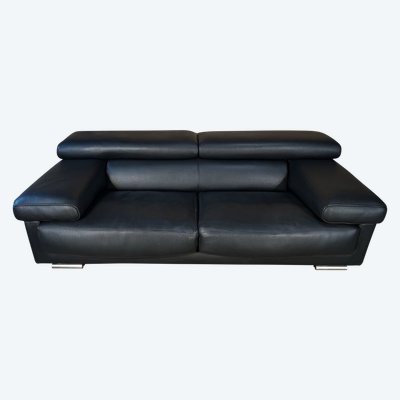 ROCHE BOBOIS Schwarzes Ledersofa ULTIMATE-Modell