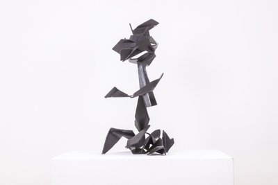 Jean Campa. Geometric sculpture in polished metal. 1980s. LS62141309P