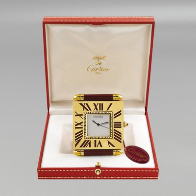 1990s Gorgeous Cartier Alarm Clock Pendulette. Made in Swiss