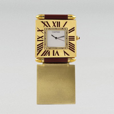 1990s Gorgeous Cartier Alarm Clock Pendulette. Made in Swiss