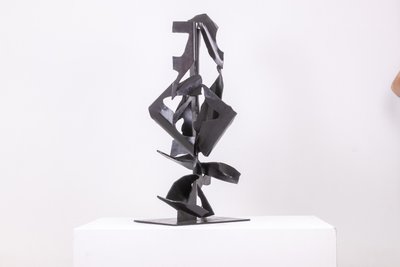 Jean Campa. Vertical sculpture in patinated metal. 1980s. LS62151309P