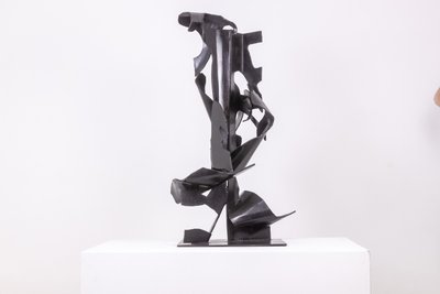 Jean Campa. Vertical sculpture in patinated metal. 1980s. LS62151309P