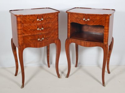 Pair of Louis XV style bedside tables, early 20th century